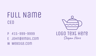 Purple Wavy Teapot  Business Card Image Preview