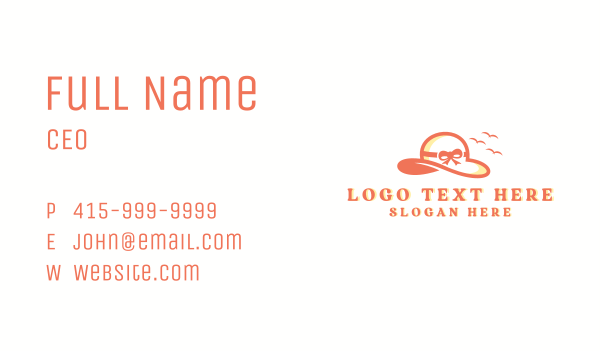 Fashion Ribbon Hat Business Card Design Image Preview