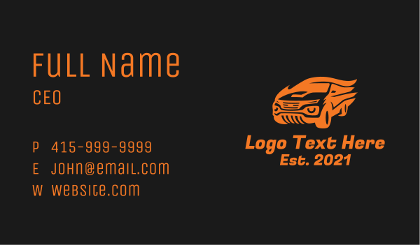 Fast Flame Car Business Card Design Image Preview