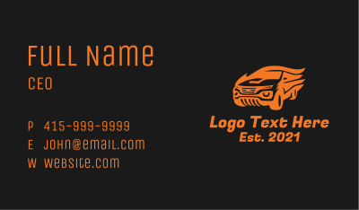 Fast Flame Car Business Card