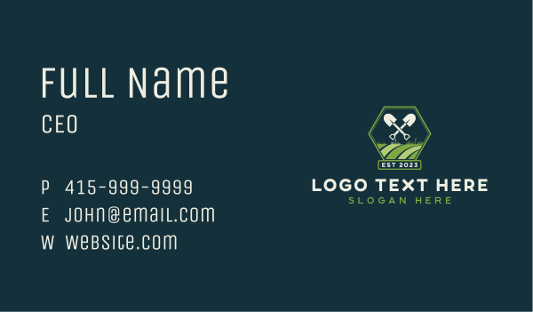 Yard Landscaper Shovel Business Card Design Image Preview