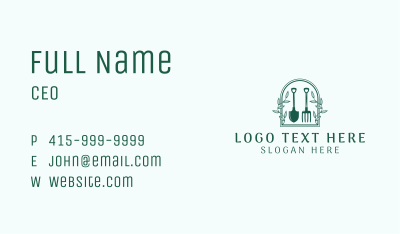 Gardening Shovel Pitchfork Business Card Image Preview