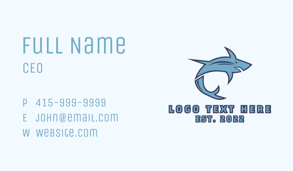 Blue Gaming Shark Business Card Design Image Preview