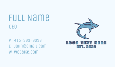 Blue Gaming Shark Business Card Image Preview