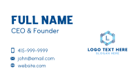 Blue Metallic Hexagon Business Card Design