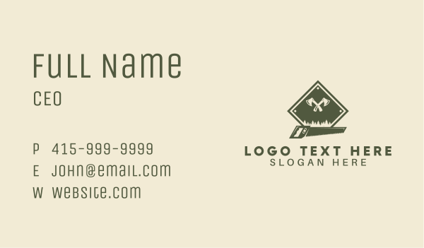 Ax Saw Woodworking Business Card Design Image Preview