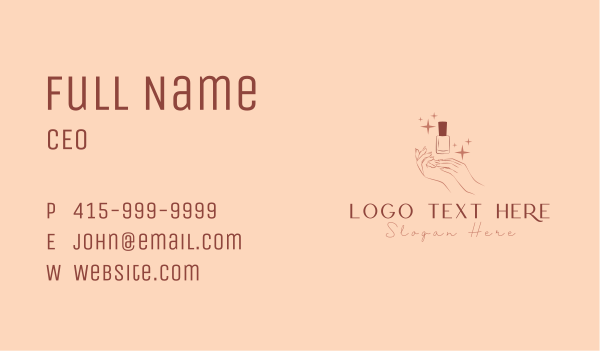 Feminine Nail Polish Stars Business Card Design Image Preview