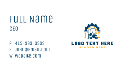 Forklift Cog Wrench Business Card Image Preview
