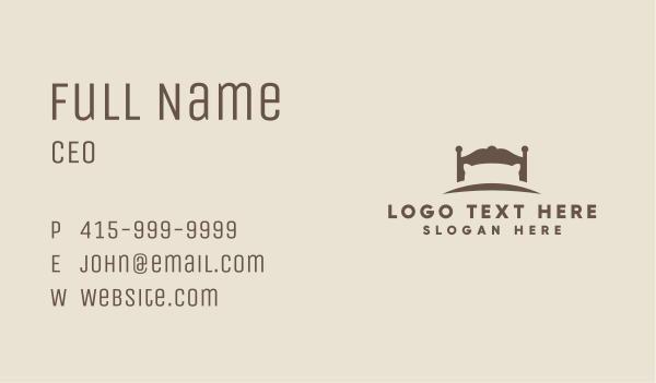 Furniture Bed  Pillow Business Card Design Image Preview