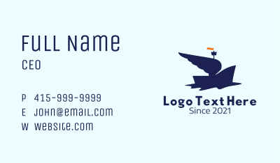 Blue Winged Boat  Business Card