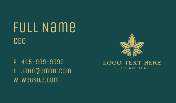 Cannabis Herbal Leaf Business Card Design Image Preview