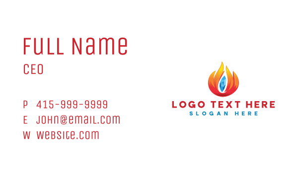 Ice Fire Fuel Business Card Design Image Preview