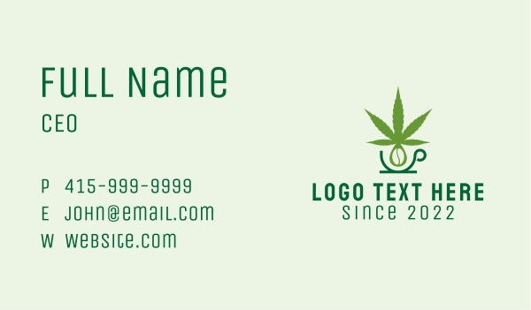 Herbal Marijuana Cafe Business Card Design Image Preview