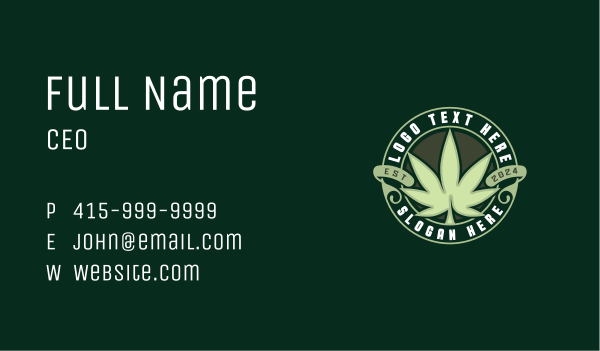 Medical Organic Weed Business Card Design Image Preview