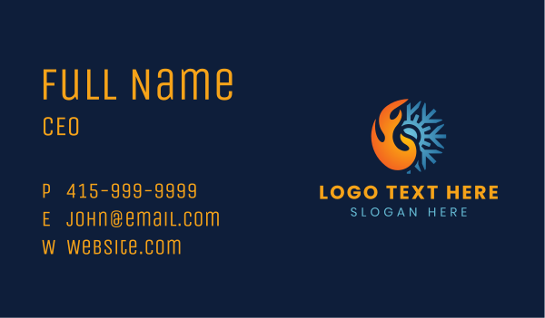Thermal Flame Snowflake Business Card Design Image Preview