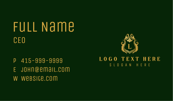 Royal Crown Shield Business Card Design Image Preview