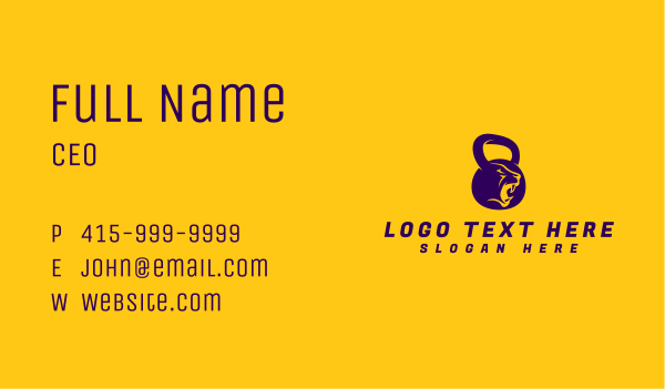 Kettlebell Fitness Animal Business Card Design Image Preview