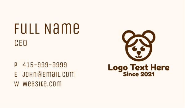 Girl Bear Costume Business Card Design Image Preview