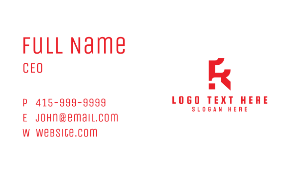 Abstract Red Letter R Business Card Design Image Preview
