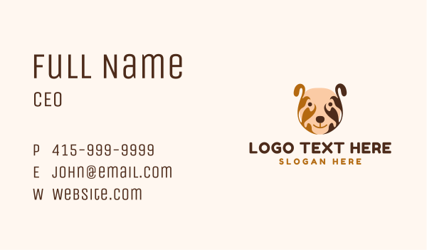 Cute Dog Head Business Card Design Image Preview