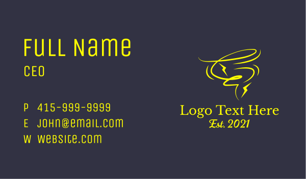 Scribble Hurricane Thunder  Business Card Design Image Preview