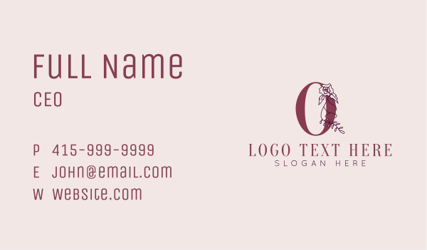 Elegant Beauty Letter O  Business Card Design Image Preview