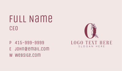 Elegant Beauty Letter O  Business Card Image Preview