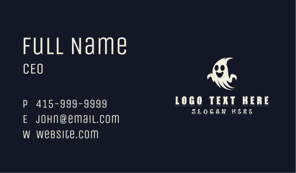 Spooky Haunted Ghost Business Card Design Image Preview