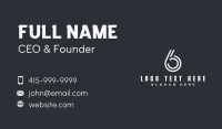 Simple Modern Number 6 Business Card Preview