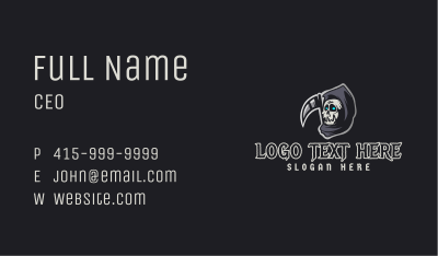 Spooky Skull Reaper Business Card Image Preview