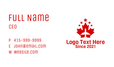 Canadian Airline  Business Card