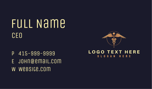 Medical Caduceus Pharmacy Business Card Design Image Preview