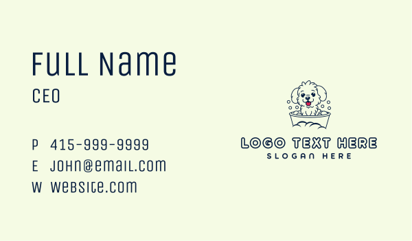 Puppy Bathing Dog Business Card Design Image Preview