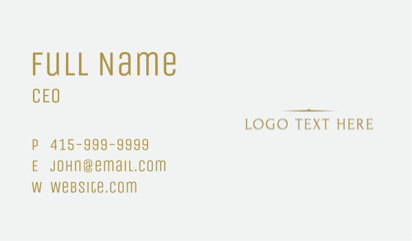 Gold Professional Elegant Wordmark Business Card Design Image Preview