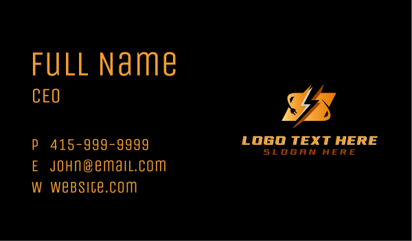 Flash Charging Plug Business Card Design Image Preview