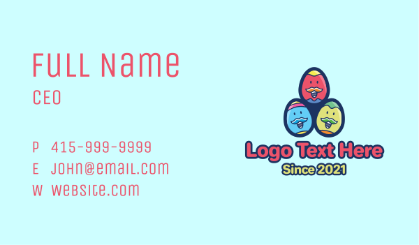 Happy Mustache Easter Eggs Business Card Design Image Preview