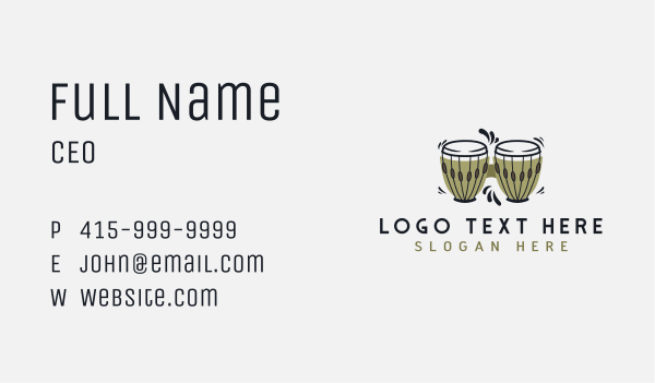 Bongo Drum Instrument Business Card Design Image Preview