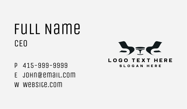 Furniture Chair Table Business Card Design Image Preview