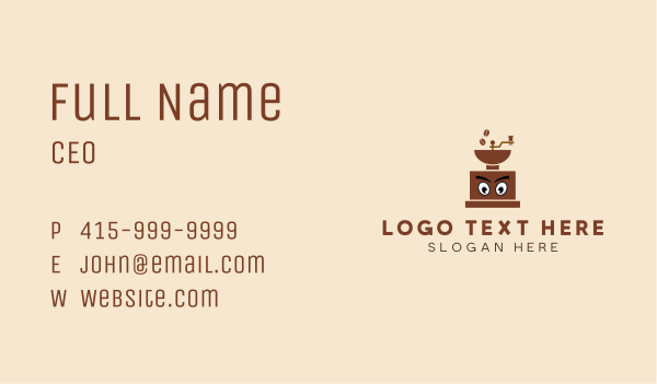 Coffee Grinder  Mascot  Business Card Design Image Preview