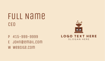 Coffee Grinder  Mascot  Business Card Image Preview