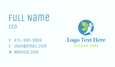 Wellness Human Leaf Wings Business Card Image Preview