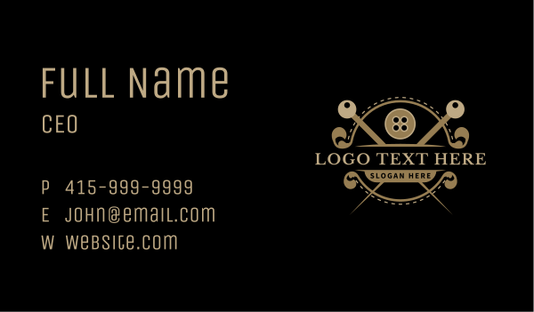 Tailor Needle Sewing Business Card Design Image Preview