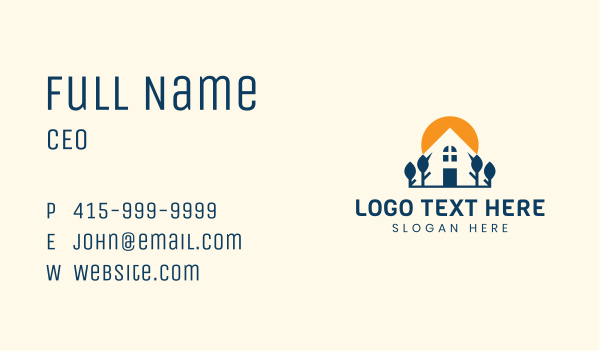 Sunset House Landscaping Business Card Design Image Preview