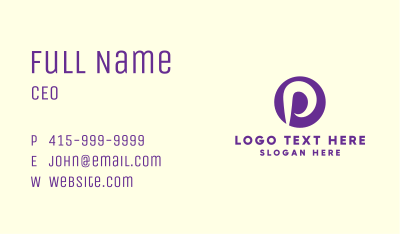 Purple Letter P Business Business Card Image Preview