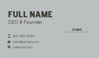 Black Business Wordmark Business Card Design