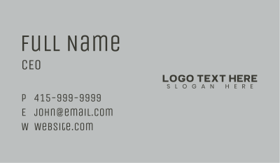 Black Business Wordmark Business Card Image Preview