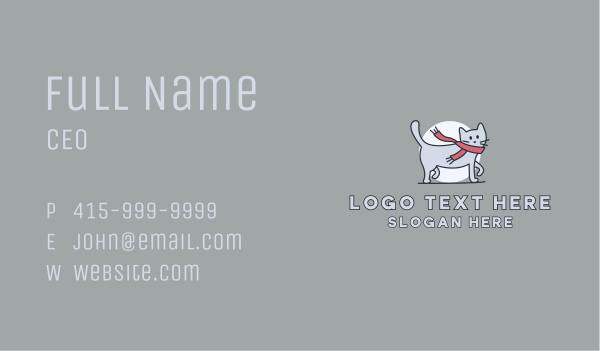 Scarf Pet Cat Business Card Design Image Preview