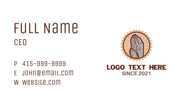 Tool Pliers Equipment Business Card Design Image Preview
