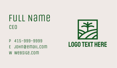 Palm Tree Field Business Card Image Preview