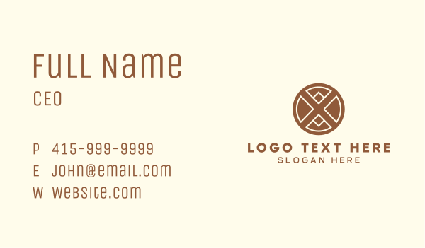 Modern Brown Letter X  Business Card Design Image Preview